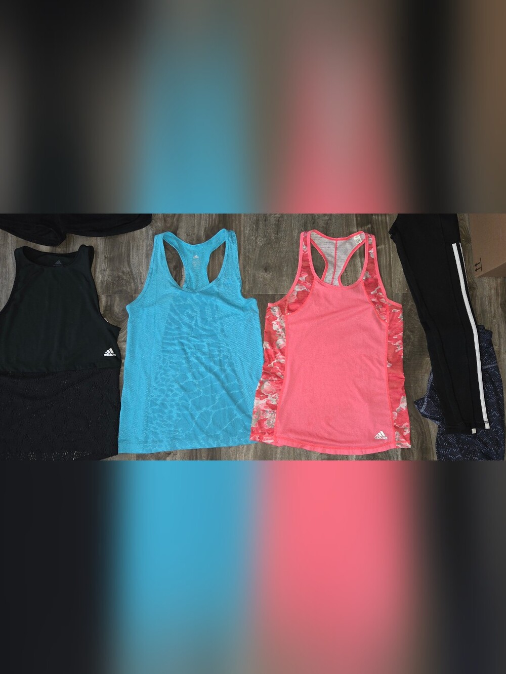 Adidas Activewear Bundle - Black, Teal, Coral - Picture 3 of 8